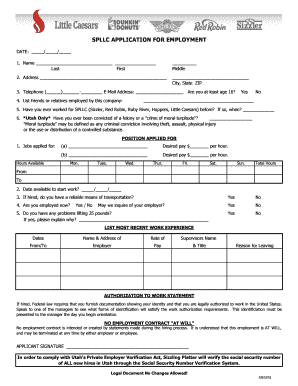 Get and Sign Sizzler Applications PDF 2016-2022 Form