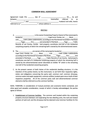 Common Wall Agreement Format