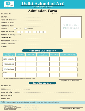 Art School Admission Form