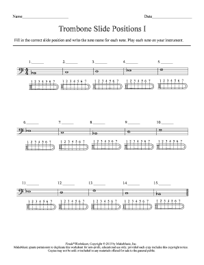 Trombone Slide Chart  Form