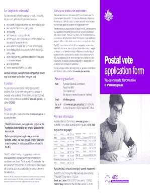 Aec Postal Vote Application Form Online