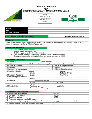 Crdb Loan Application Form