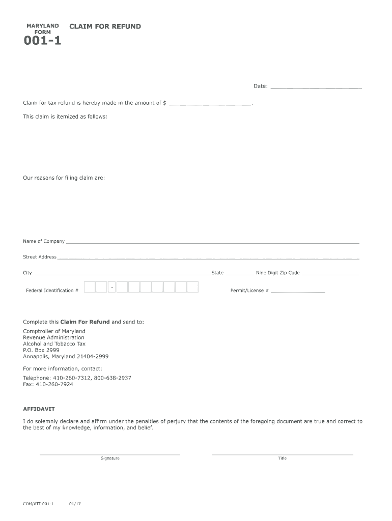  Form ATT 001 1 Comptroller of Maryland 2017