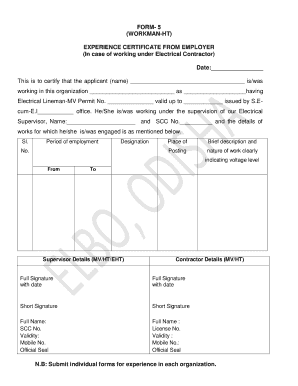 Workman Ht Form