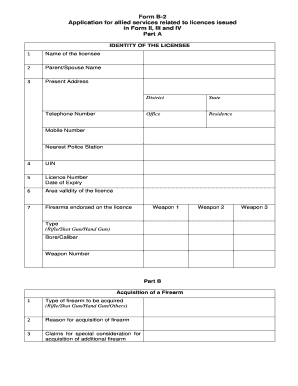 Form B 2 Application for Allied Services Related to Licences Issued in