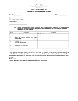 Form S 4 Standard Format of Police Report