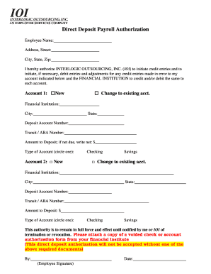 IOI Direct Deposit Form