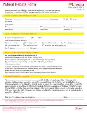 Patient Rebate Online  Form