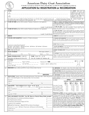  American Dairy Goat Association Registration 2018-2024