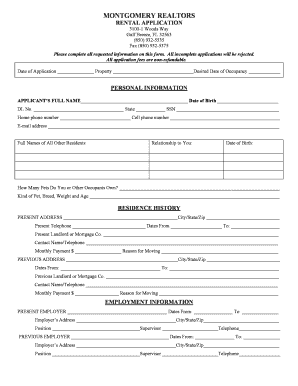 Residential History Example  Form