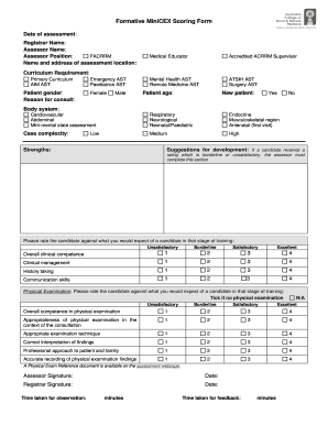 Minicex Form