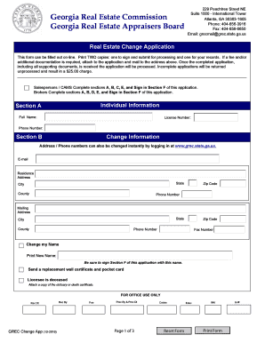  Georgia Real Estate Commission Forms 2016-2024