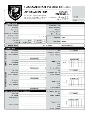 Prestige College  Form