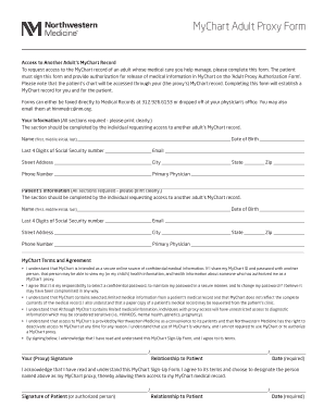 Northwestern Proxy Consent Form