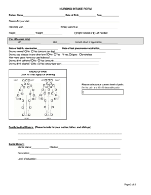 Nursing Intake  Form