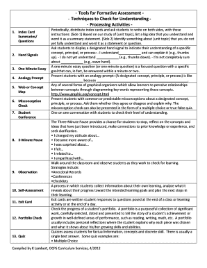 Tools for Formative Assessment Techniques to Check for