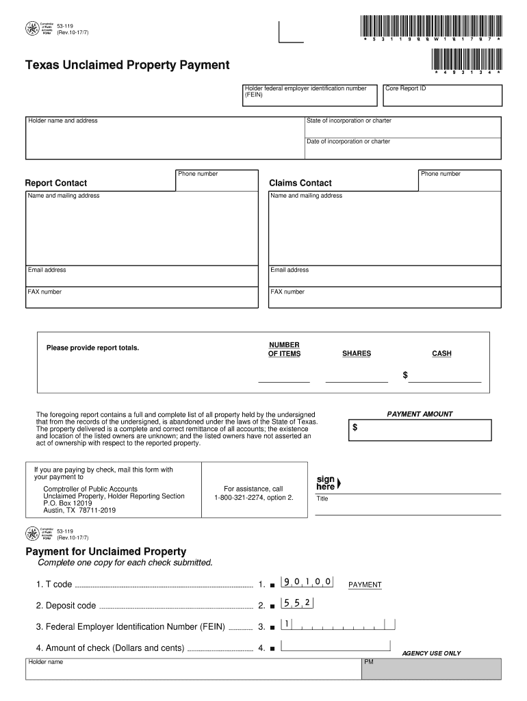  53 Unclaimed Property Form 2017-2024