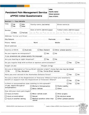 Eppoc Questionnaire  Form