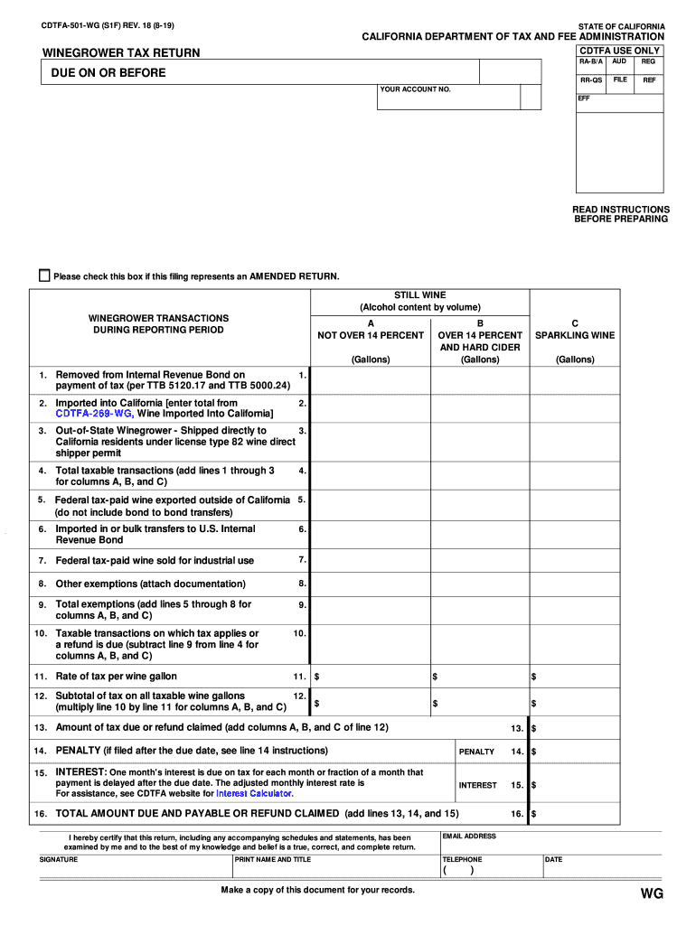 Cdtfa 501 Cw Form