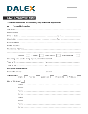Dalex Finance Loan Chart PDF  Form