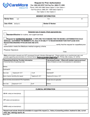 Caremore Authorization Form