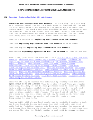 Exploring Equilibrium Lab Answers  Form