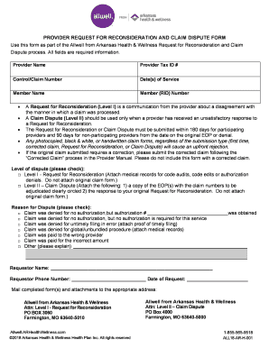 Allwell Reconsideration Form