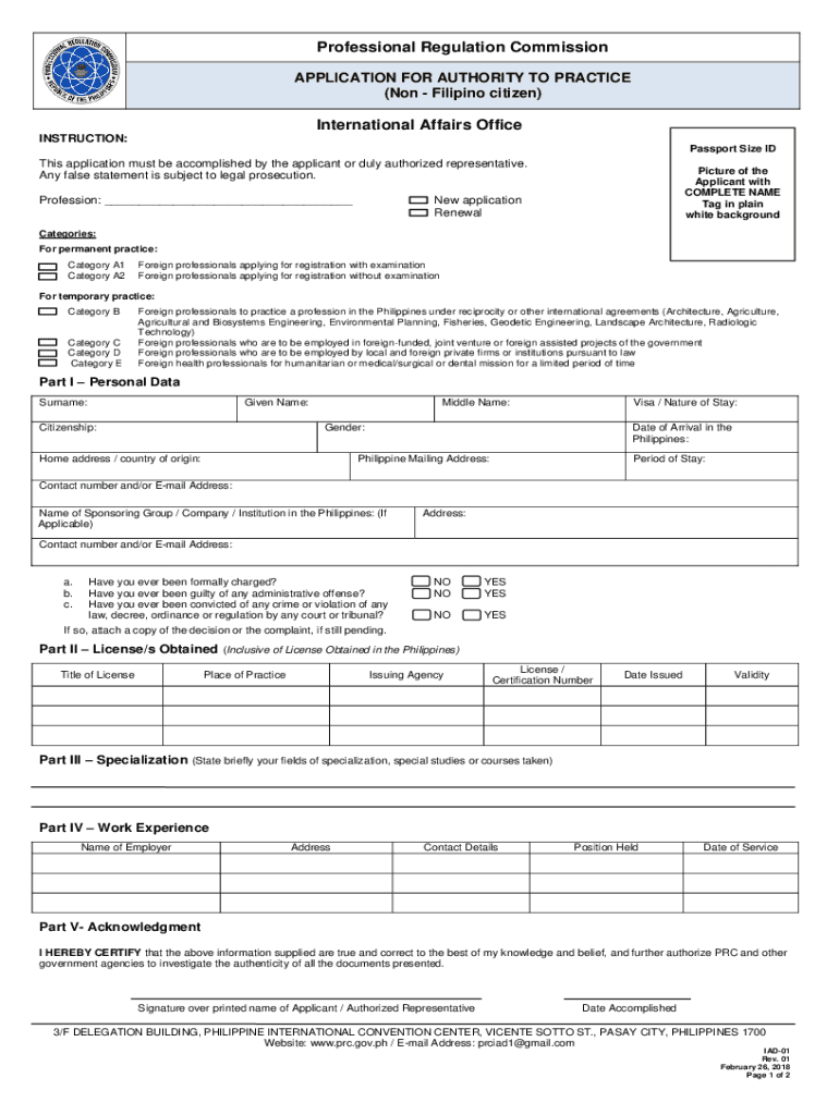 Get and Sign Prc Temporary Permit  Form