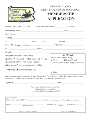 Pdfa Membership  Form
