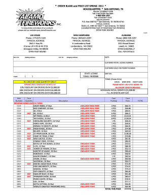 Alamo Fireworks Wholesale  Form