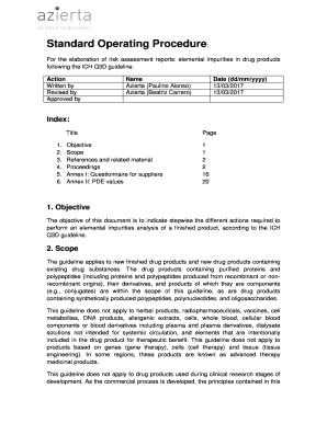 Elemental Impurities Risk Assessment Report PDF  Form