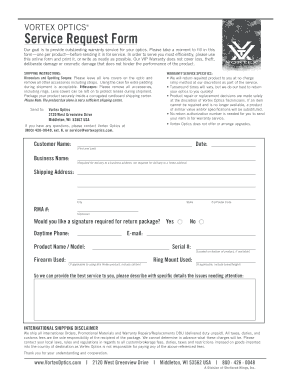 Vortex Warranty Form