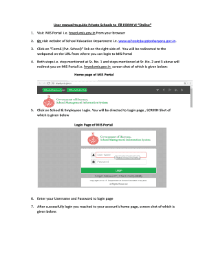 Private School Portal Haryana  Form