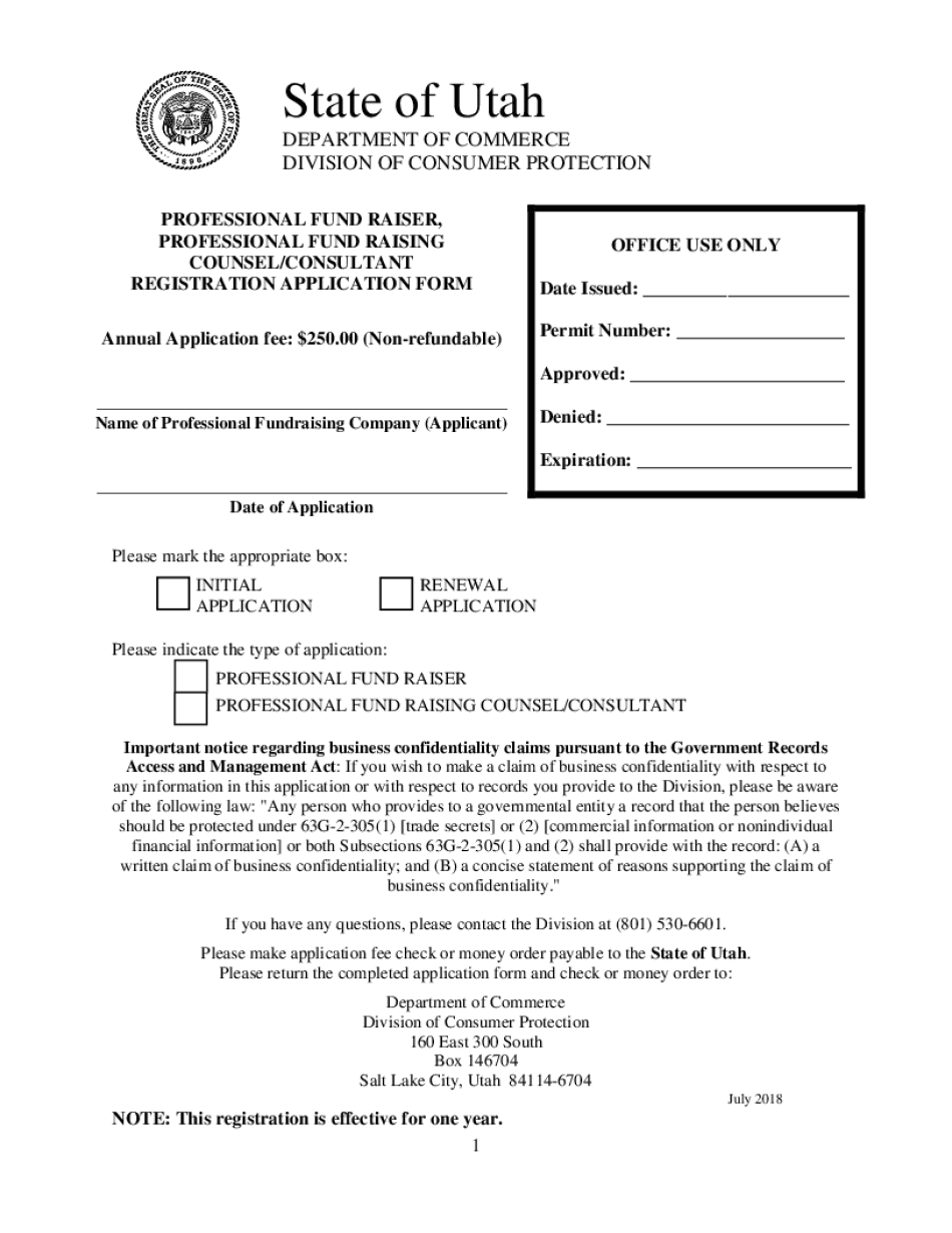  Professional Fund RaiserConsultant Registration Form 2018-2024
