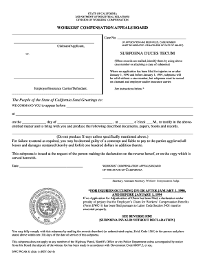 California Workers Compensation Board  Form