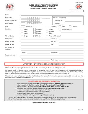 Sindh Blood Transfusion Authority  Form