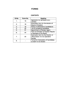 Tamil Nadu State Cooperative Societies Election Commission  Form