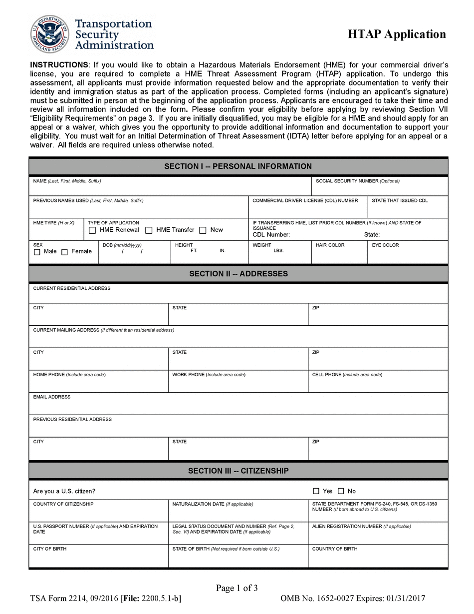  Printable Pre Tsa Application Forms 2016-2024