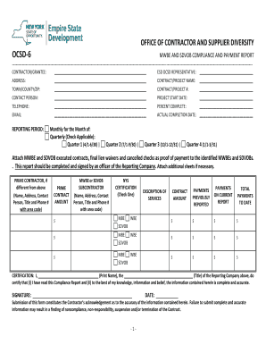 OCSD 6 Compliance Report  Form