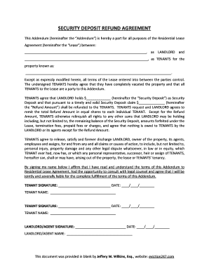 Refund Agreement  Form