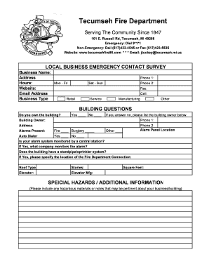 Kpd Kfd Emergency Business Form