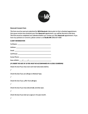 Novalash Consent Form