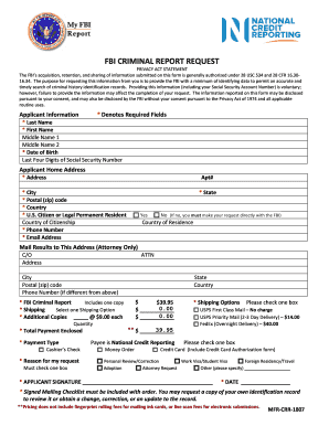 FBI Criminal Background Check Form PDF EForms