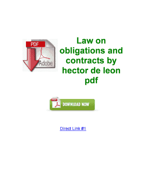 The Law of Obligation and Contracts by Hector De Leon PDF  Form