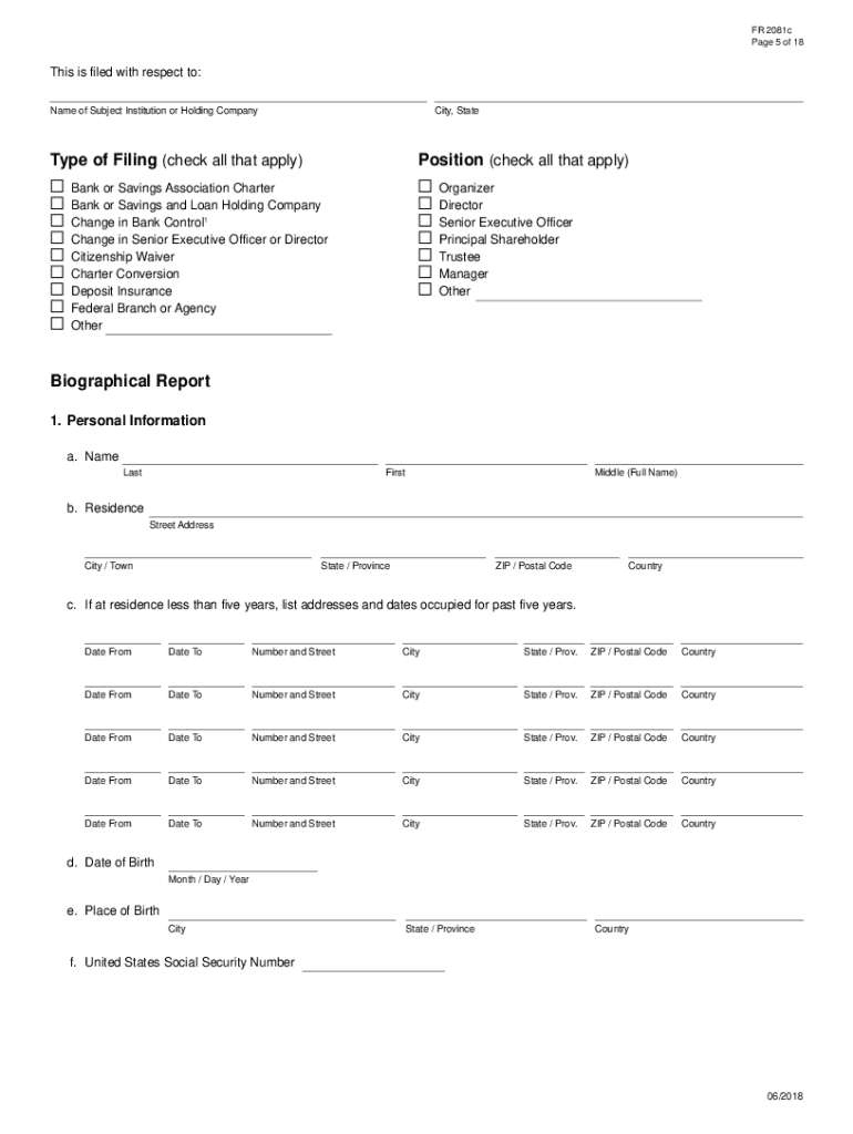  Biographical and Financial Report Fr 2081c 2018-2024