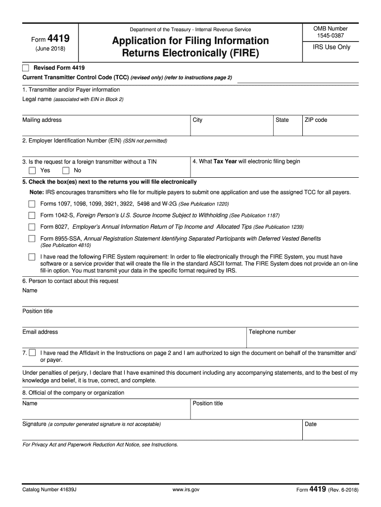  Irs Form 4419 2018