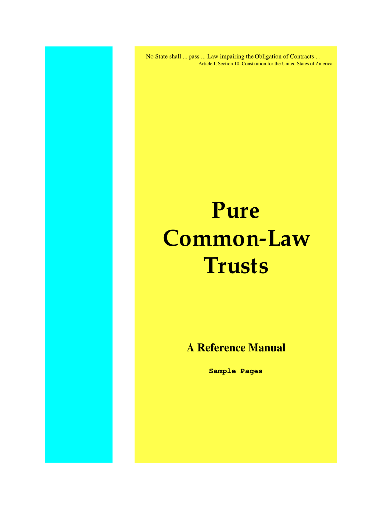 Common Law Trust Template PDF  Form
