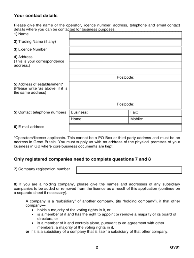 Gv81 Form to Print