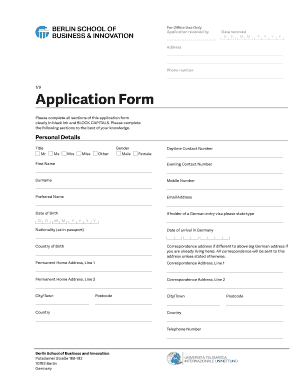 Berlin School Business Innovation Invoice Offer Letter DOC  Form