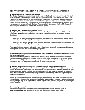  Special Appearance Agreement Application 2003-2024